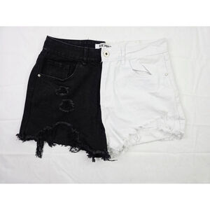 Blue Savvy Black/ White Distressed Cutt Off Shorts Size 11
